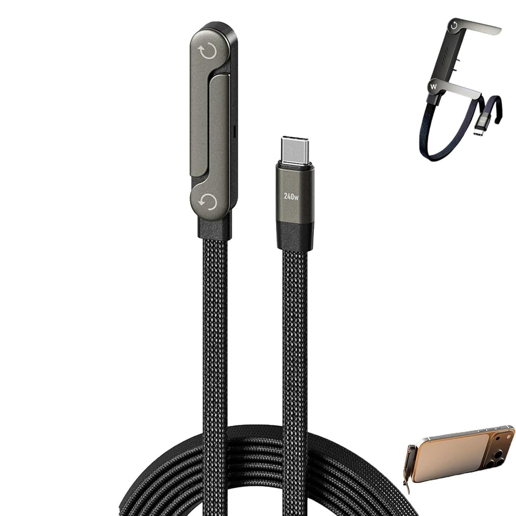 Holder Charger Cable with Stand,Type-C to Type-C
