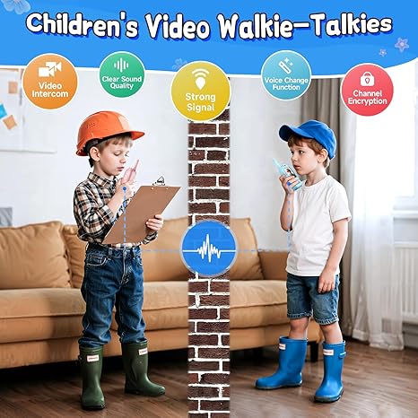 Kids Video Walkie Talkies, 2 Pack Long Range Walkie.